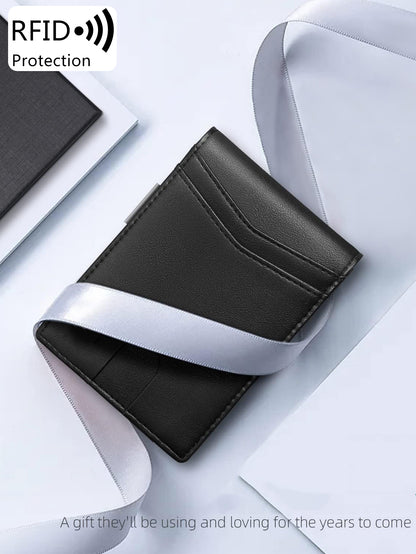 Men's Slim Leather Wallet - RFID Protection