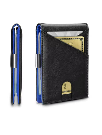 Men's Slim Leather Wallet - RFID Protection